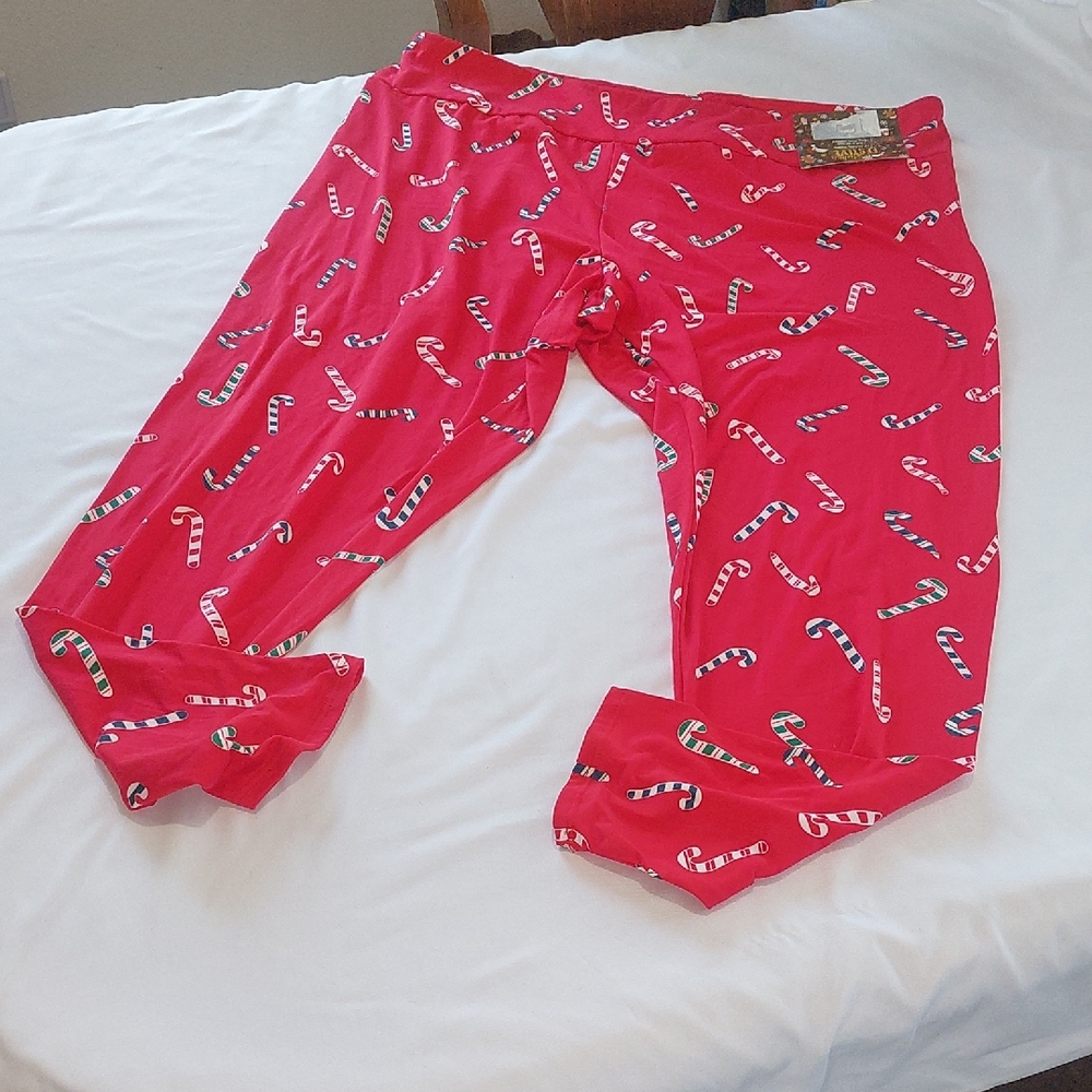 Red Candy Cane Pajama Pants.Size 2X